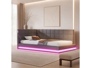 Lit banquette 90x200 cm <strong>MAISENTIEL</strong> <strong></strong> coloris gris