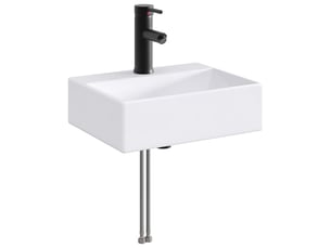 Lavabo avec robinet et évacuation noir mat 39x30.5x12.5 cm