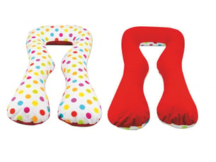 Coussin à usages multiples boules couleurs de printemps – fond rouge