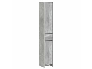 Armoire de salle de bain, meuble de rangement gris béton 30x33x190 cm