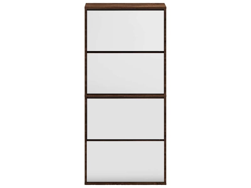 Meuble à chaussure, armoire à chaussures miroir 4 niveaux chêne marron 63x17x134 cm  - Conforama E