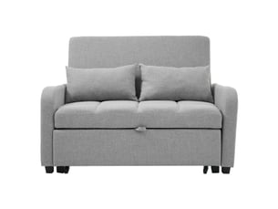 Canapé 2 places, transformable en lit, avec rembourrage mousse, coloris gris antique, l127 x p75 x h94 cm, assise confortable