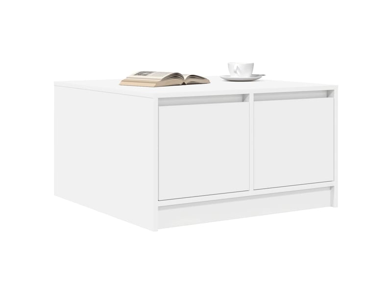  Table basse - table de salon - table à thé avec tiroirs blanc 70,5x70x40 cm  - Conforama D