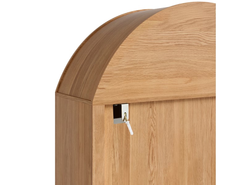  Buffet haut naturel avec niche en arc, 3 portes vitrées, 3 portes pleines, étagères réglables, poignées en aluminium  - Conforama E