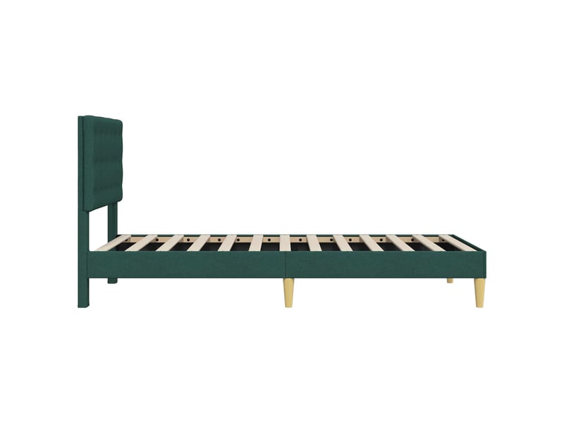  Lit simple- lit adulte -  cadre de lit avec tête de lit vert foncé 100 x 200 cm tissu  - Conforama D