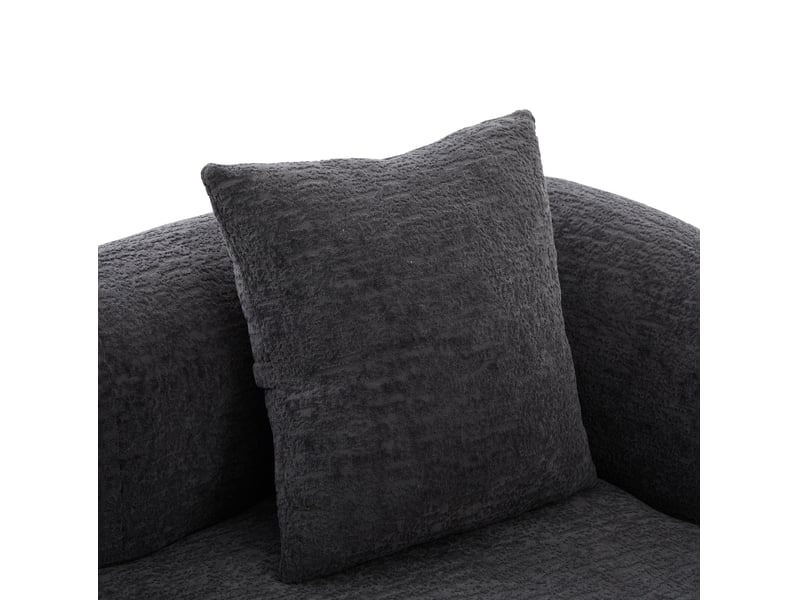  Canapé convertible 2 places en tissu gris foncé, 2 coussins, dépliable pour salon et chambre d'amis  - Conforama D
