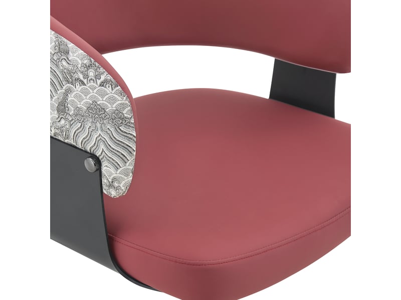  Lot de 2 chaises de salle à manger 44,5x48x77,3cm blanc - en pu avec accoudoirs tonneau et pieds en métal noir  - Conforama E