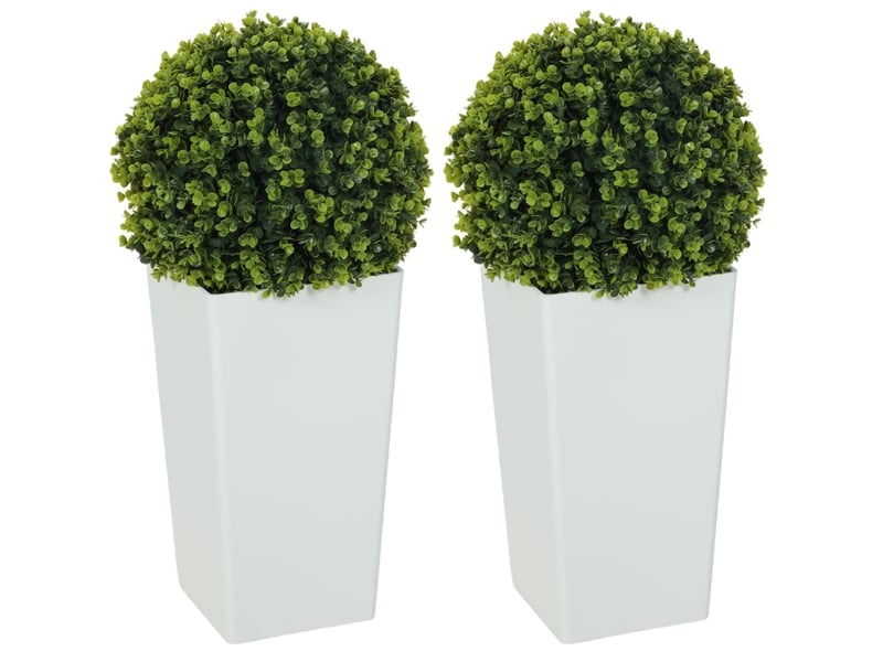  Lot de 2 boules d'eucalyptus artificielles 32x65 cm avec protection uv vert  - Conforama A