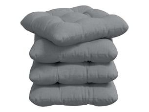 Lot de 4 coussins de siège, coussins décoratifs tissu gris clair 40 x 40 x 12 cm cf60004