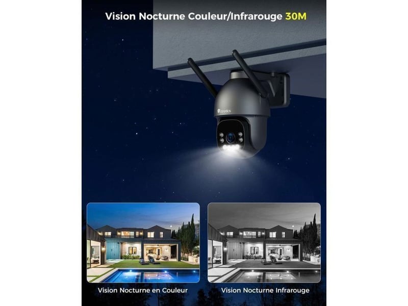  Camera de securite ptz 4k 8mp wifi avec nvr vision nocturne couleur ip66 149519_AABJY37587_6_DROPFR - Conforama C