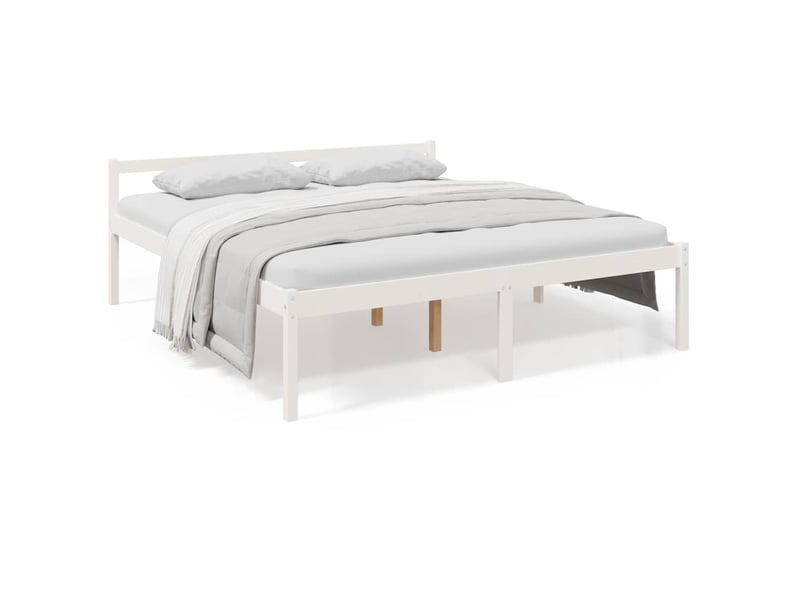  Lit double- lit adulte -  lit pour personne âgée sans matelas 200x200 cm bois pin massif  - Conforama A