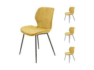 Lot de 4 chaises repas en velours doré - soraya