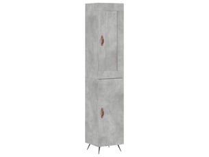 Buffet haut - bahut - meuble de rangement gris béton 34,5x34x180 cm bois d'ingénierie