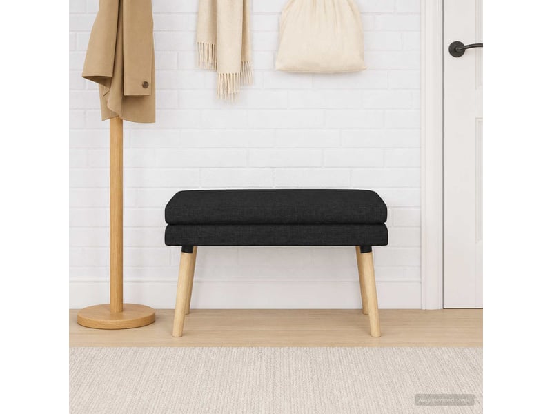 Banc d'entrée, banc à double couche noir 80x40x47 cm tissu  - Conforama C