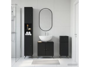 Ensemble de meuble de salle de bain 3 pièces breda noir cf63359