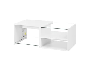 Table basse rectangulaire coloris blanc ROLIPO - 50 cmx100 cm