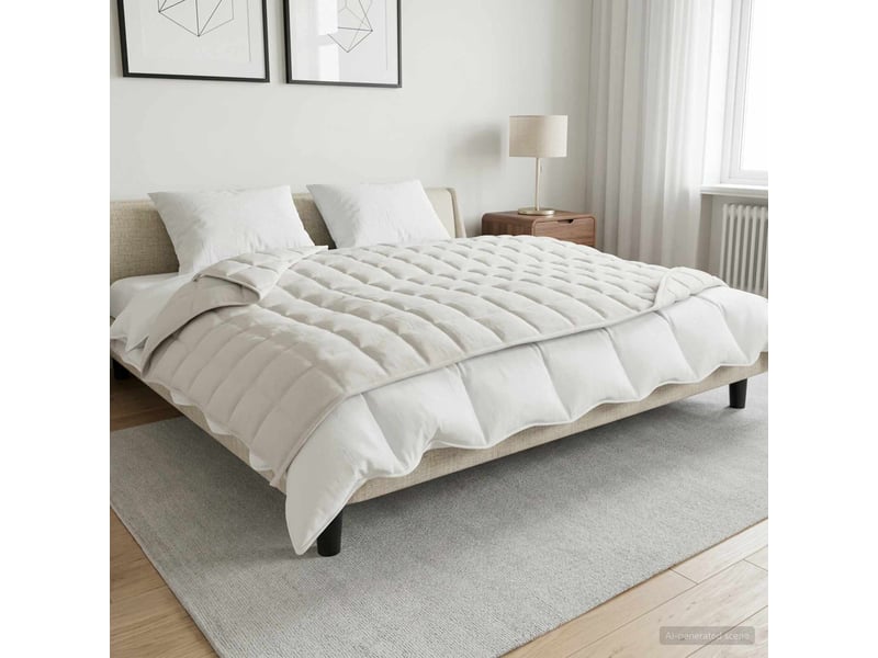Couverture lestée, couverture pondérée blanc 140x200 cm 6 kg 100% coton 205t shl23539 - Conforama B