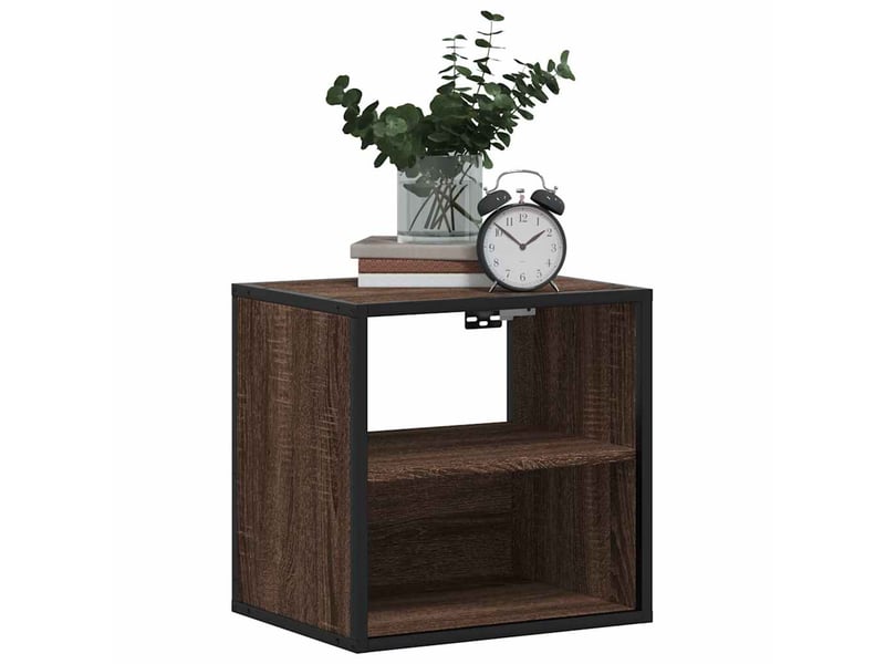  Lot de 2 tables de chevet - cabinet de chevet - table de nuit murales chêne marron 40x31x39,5 cm  - Conforama C