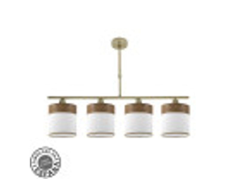  Lampe de plafond fabrilamp cloe cuirblanc-bois foncé 4 x e14 hauteur réglable 44-61 cm 75x14 cm 175454084 - Conforama B