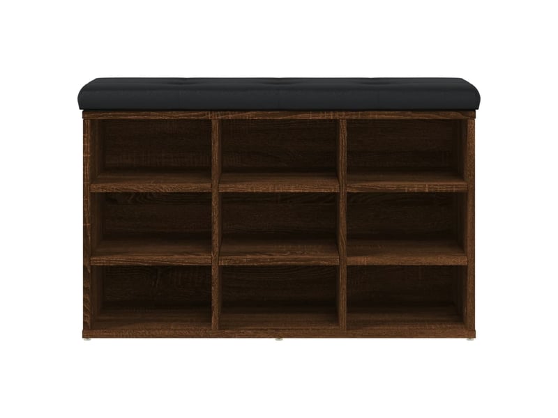  Banc à chaussures, banc de rangement chêne marron 82x32x50 cm bois d'ingénierie  - Conforama D