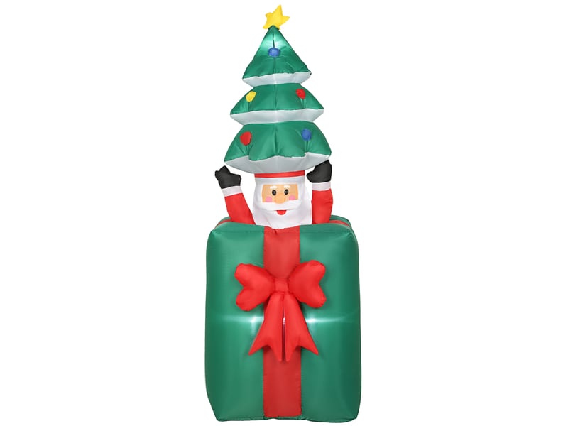  Décoration de noël gonflable avec lumières led, en polyester, pour une utilisation intérieure et extérieure, rouge et verte  - Conforama B
