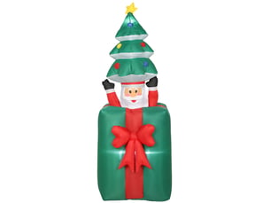 Décoration de noël gonflable avec lumières led, en polyester, pour une utilisation intérieure et extérieure, rouge et verte