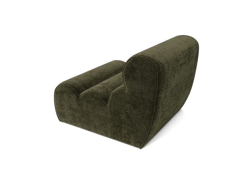  Fauteuil en velours texturé vert vintage loft 1LOFVTVV - Conforama E