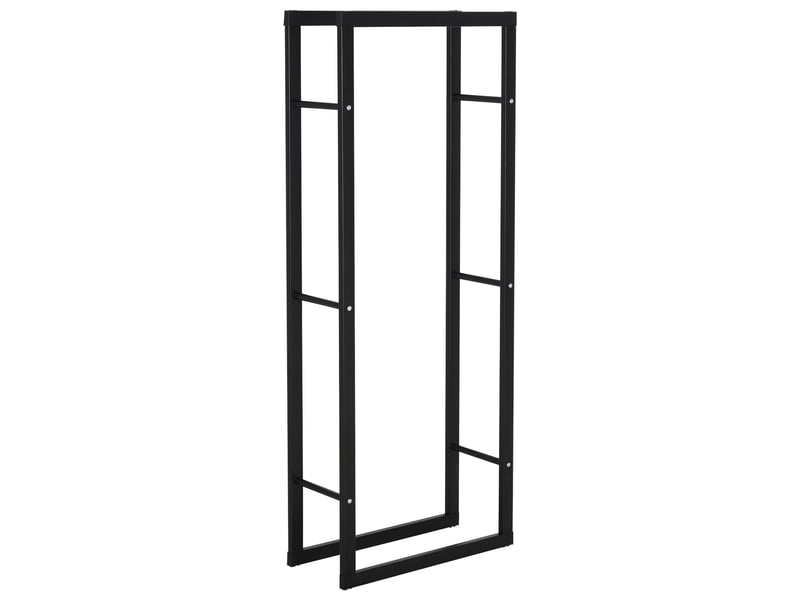  Porte-bûches vertical en métal noir, intérieur et extérieur, 60 x 25 x 150 cm, charge 100 kg  - Conforama B