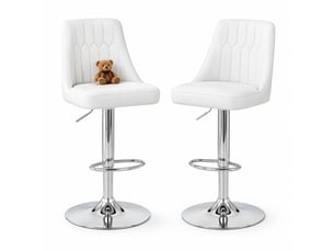 tabouret de bar assise réglable en hauteur  <strong>STILVORA</strong>  - bicolore hauteur d'assise 85 cm vendu Par paire