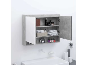 Armoire à miroir de salle de bain 80x15x60 cm mdf gris béton