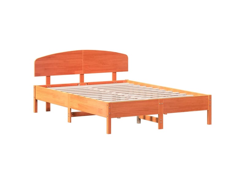 Lit double- lit adulte -  cadre de lit sans matelas  marron 150x200cm bois pin massif  - Conforama B