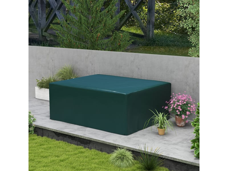  Housse de protection rectangulaire pour mobilier de jardin, imperméable, résistante aux uv et à la poussière, 235 x 190 x 90 cm, verte  - Conforama C