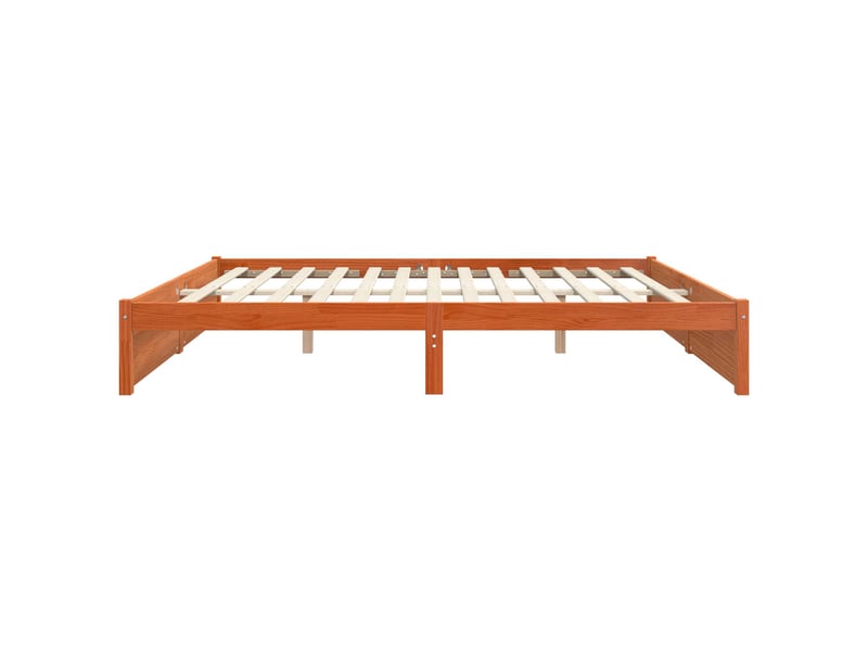  Lit double- lit adulte -  cadre de lit  marron 150 x 200 cm bois de pin massif  - Conforama D