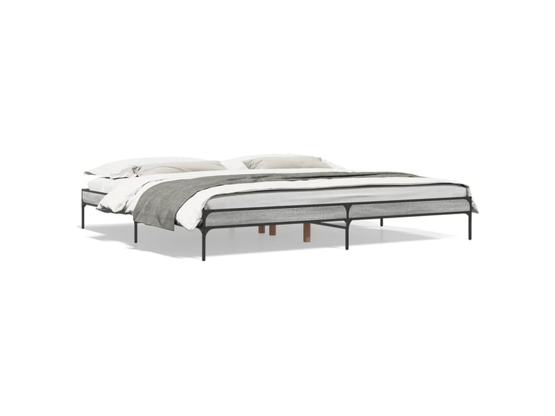  Lit double- lit adulte -  cadre de lit sans matelas sonoma gris 200x200 cm  - Conforama A