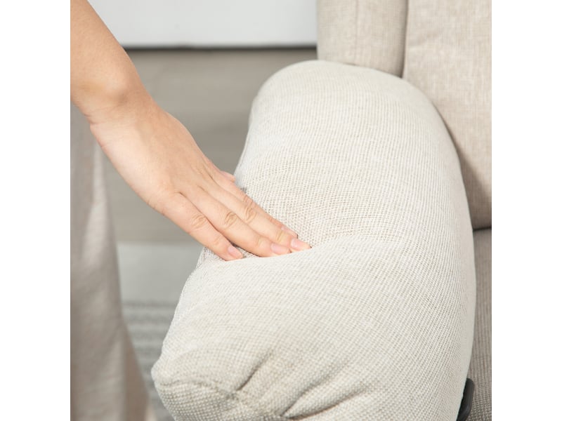  Fauteuil relax beige inclinable à 160°, fauteuil télévision avec repose-pieds, ressorts ensachés pour salon et chambre  - Conforama E