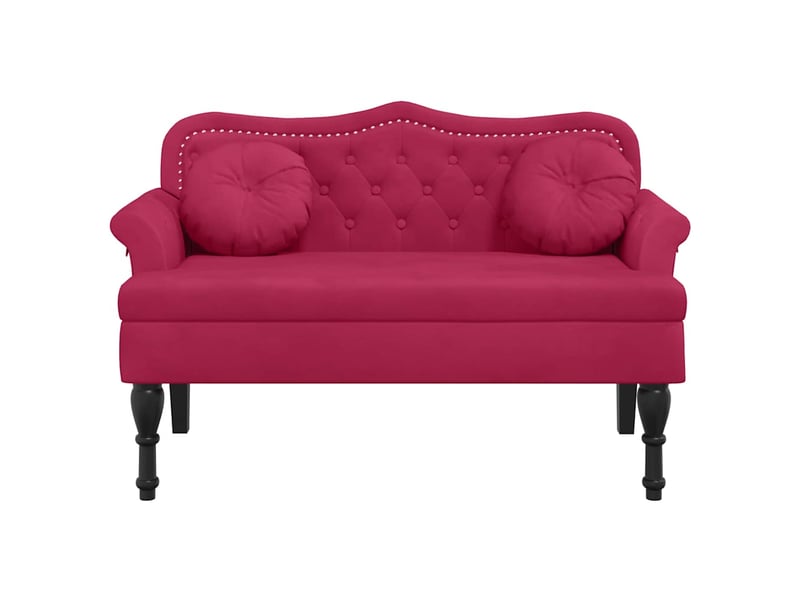  Banc salon, banc interieur avec coussins bordeaux 120,5x65x75 cm velours  - Conforama C