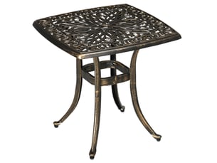 Table d'appoint de terrasse avec trou pour parasol 54x54x52,5 cm métal bronze