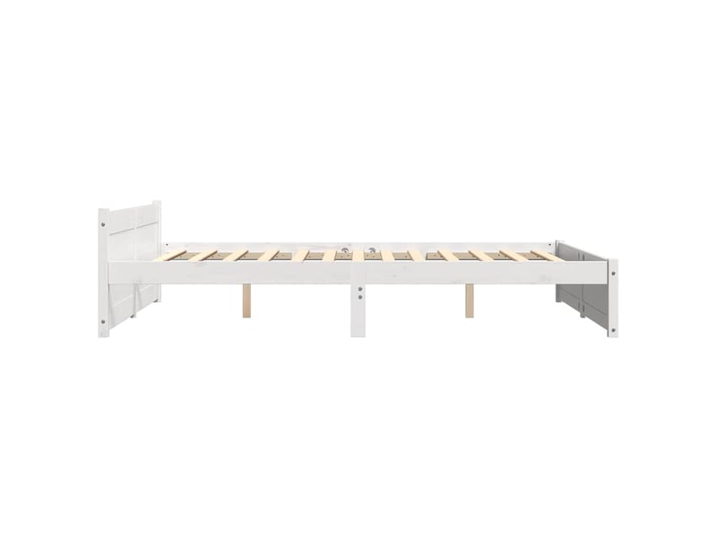  Lit double- lit adulte -  cadre de lit sans matelas blanc bois massif 150x200 cm  - Conforama D
