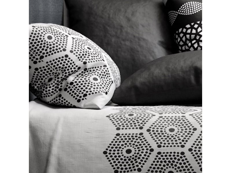  Parure housse de couette 260x240cm + 2 taies motif graphique gris perle et noir 100% coton - nazim NAZIM - Conforama D