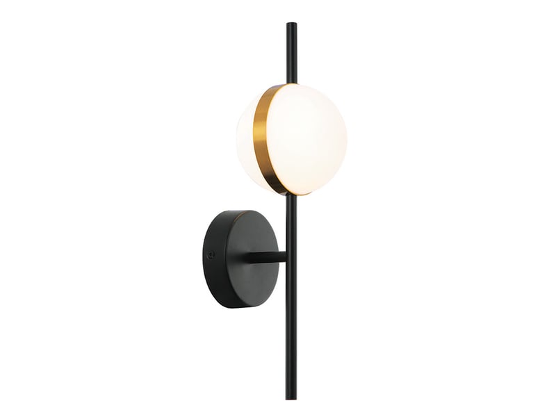  Zambelis globo appliques murales globo globe noir mat - led mate froide 3000k  - Conforama A