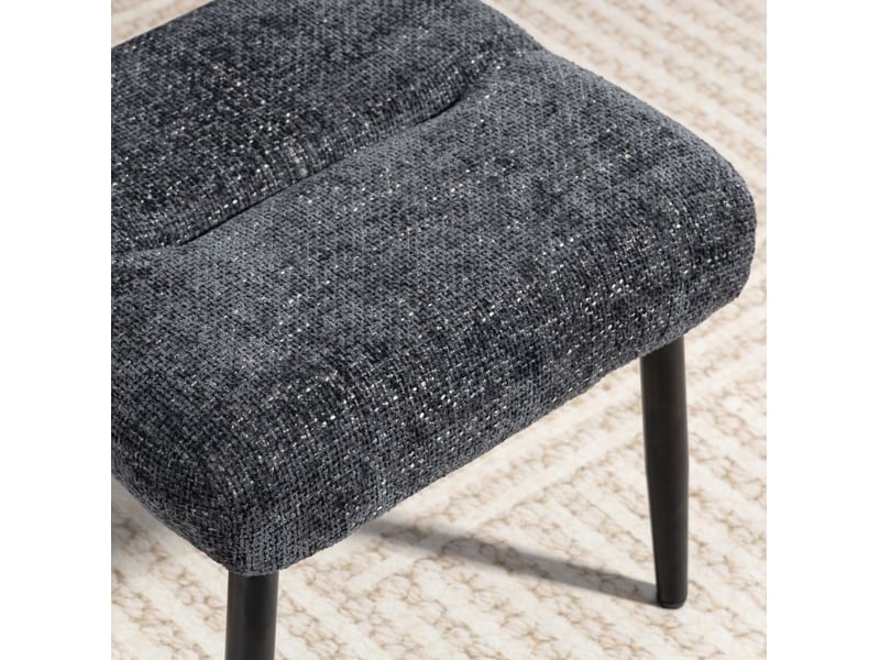  Pouf 45x41x38 cm pieds en métal gris foncé  - Conforama C