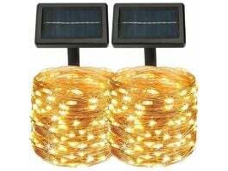  Guirlande lumineuse solaire, lumières de jardin (200 led 8 modes) 22m 78ft, exterieur étanche lampe solaire, lumière décorée étanche  - Conforama D