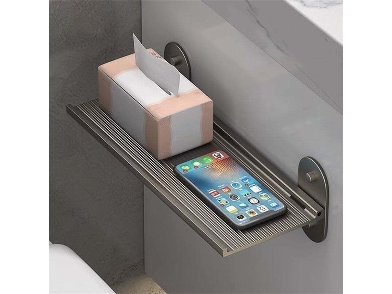  Enowelir étagère murale pliable 30 cm rangement salle de bain support lavabo sans perçage  - Conforama C