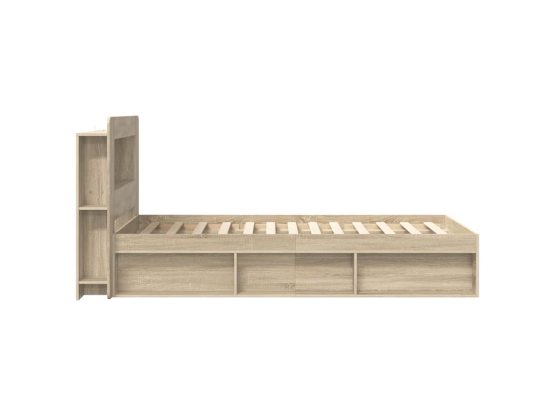  Lit simple- lit adulte -  cadre de lit avec rangement chêne sonoma 80 x 200 cm  - Conforama B
