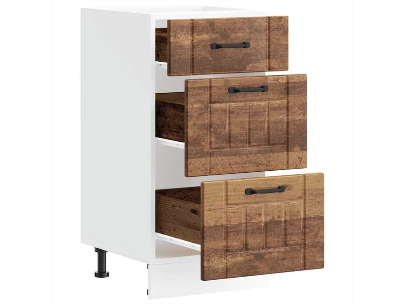 Meuble de rangement, armoire de cuisine lucca vieux bois bois ingénierie shl5296 - Conforama E