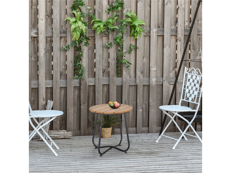  Petite table basse ronde acier marron 49x49x48cm  - Conforama C