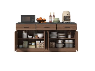Buffet 4 porte(s)  3 tiroir(s) ULQENI  - 160 cm coloris bois foncé 