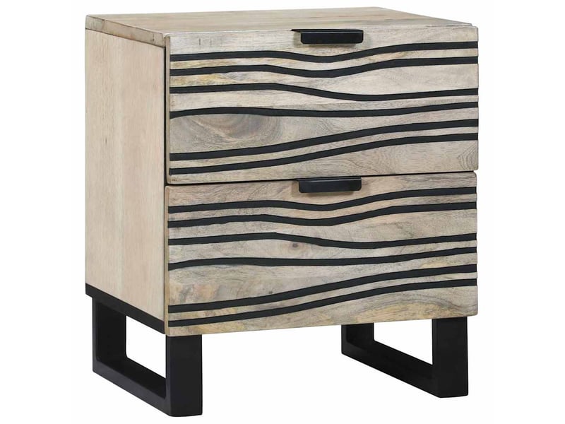  Lot de 2 table de chevet, table de nuit blanc 40 x 33 x 46 cm bois d'ingénierie shl9781  - Conforama A