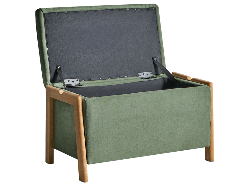 Banc de rangement edland tissu vert  - Conforama D