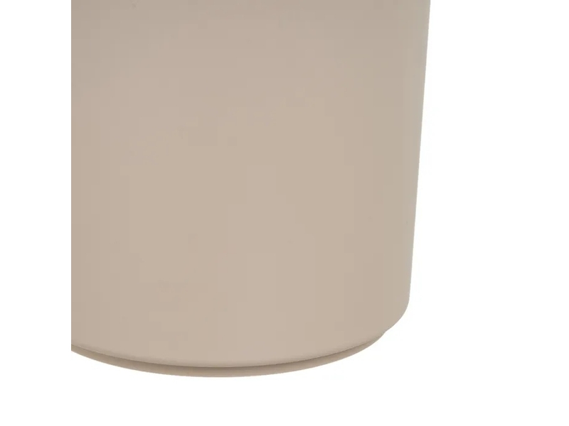  Poubelle ronde de salle de bain à couvercle basculant en polypropylène finition mate, capacité 5l,coloris beige - longueur 18 x profondeur 18 x hauteur 27 cm  - Conforama E